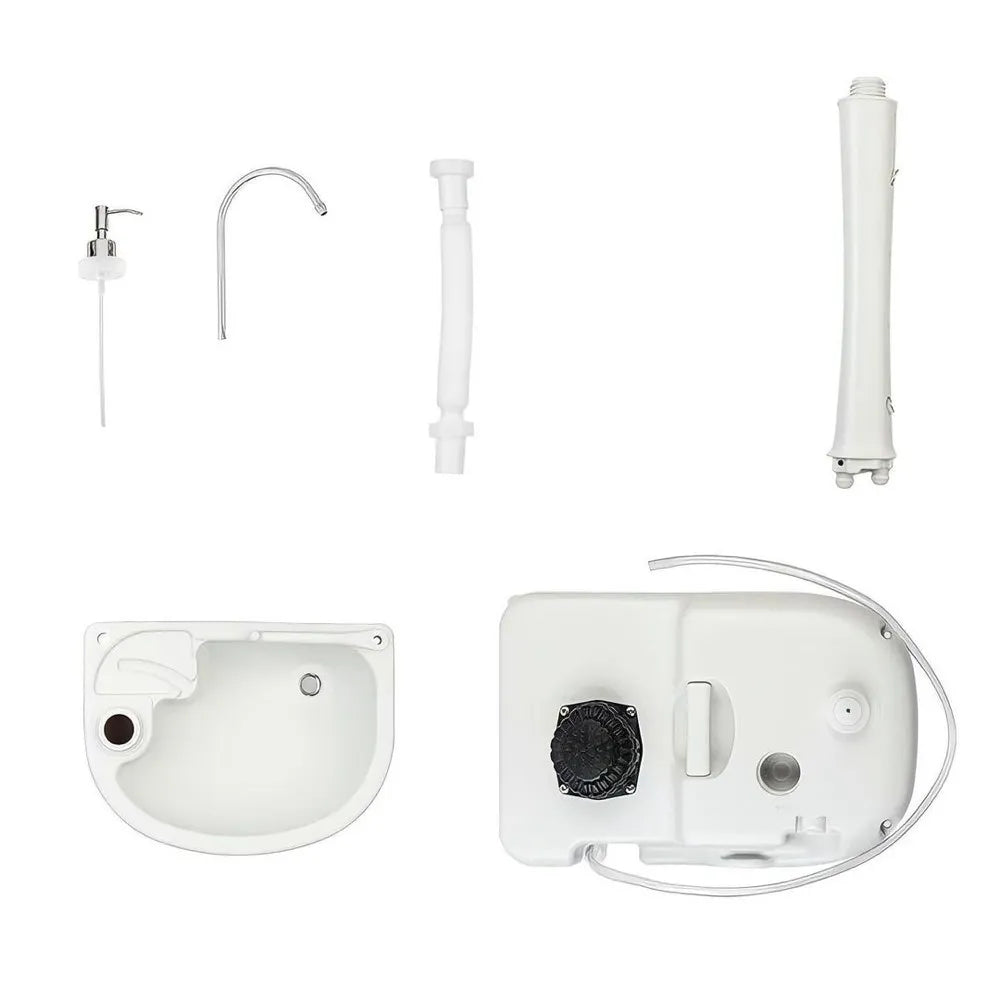 Portable Pedestal Basin for Handwash with Faucet, Soap Dispenser, Holder & Rolling Wheels - 17 Litre