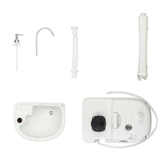 Portable Pedestal Basin for Handwash with Faucet, Soap Dispenser, Holder & Rolling Wheels - 17 Litre