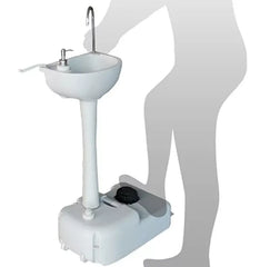 Portable Pedestal Basin for Handwash with Faucet, Soap Dispenser, Holder & Rolling Wheels - 17 Litre