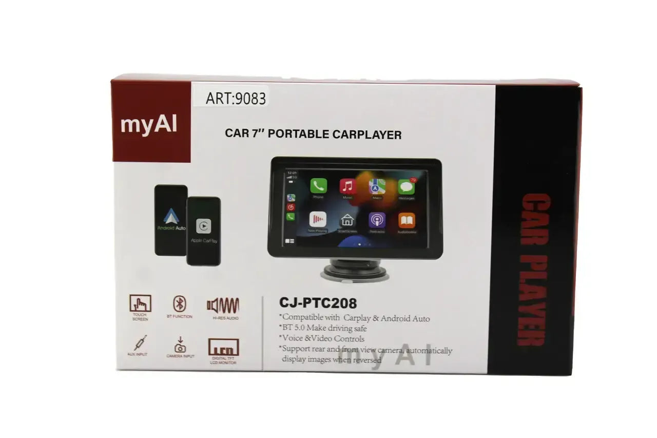 7-Inch Portable Car Player with Apple CarPlay, Android Auto & Touch Screen