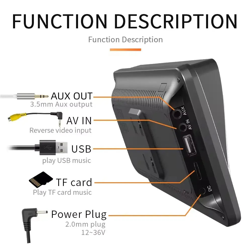 7-Inch Portable Car Player with Apple CarPlay, Android Auto & Touch Screen