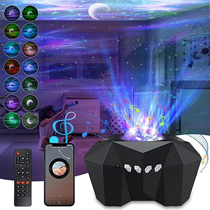 Dream Aurora Portable Galaxy Star Light Projector Lamp with Bluetooth Speaker & Remote