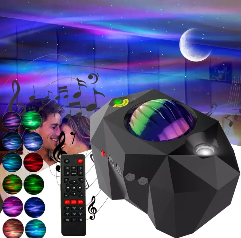 Dream Aurora Portable Galaxy Star Light Projector Lamp with Bluetooth Speaker & Remote