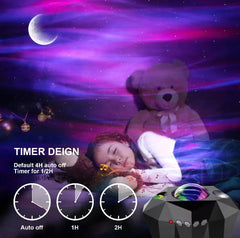Dream Aurora Portable Galaxy Star Light Projector Lamp with Bluetooth Speaker & Remote