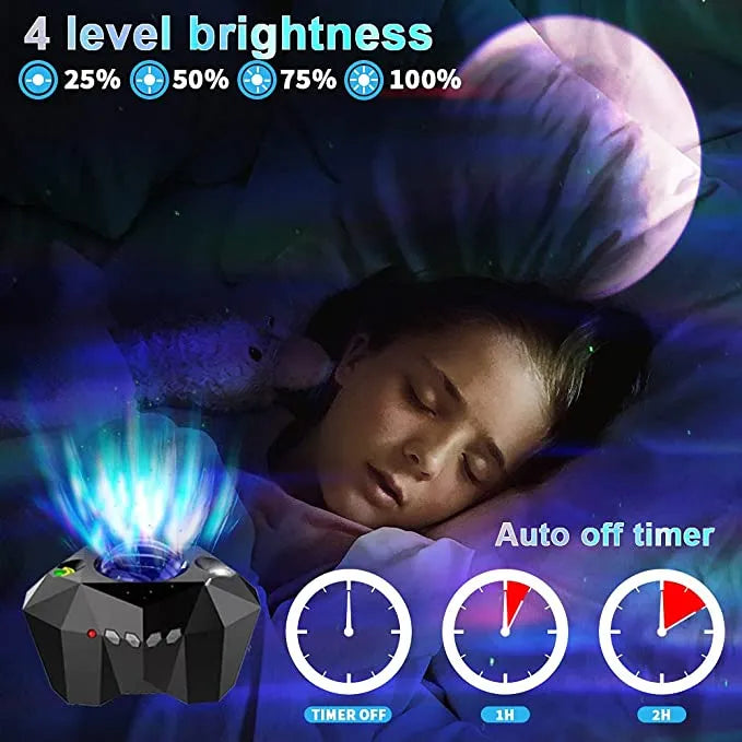 Dream Aurora Portable Galaxy Star Light Projector Lamp with Bluetooth Speaker & Remote