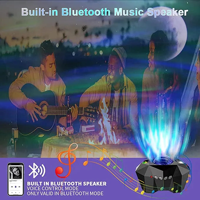 Dream Aurora Portable Galaxy Star Light Projector Lamp with Bluetooth Speaker & Remote