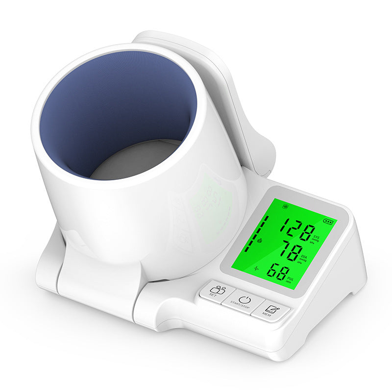 Intelligent Voice-Guided Arm Cuff Electronic Blood Pressure Monitor with LCD Display & Fast Measurement