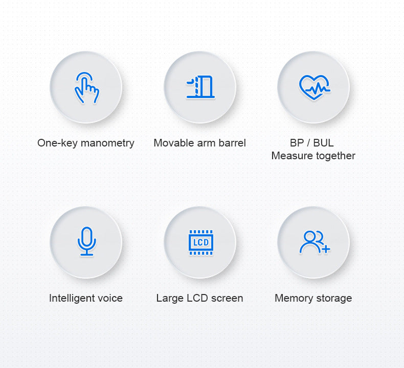 Intelligent Voice-Guided Arm Cuff Electronic Blood Pressure Monitor with LCD Display & Fast Measurement