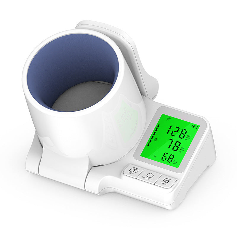 Intelligent Voice-Guided Arm Cuff Electronic Blood Pressure Monitor with LCD Display & Fast Measurement