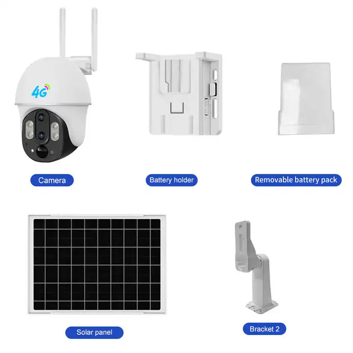 4G Solar-Powered 2MP Outdoor PTZ Camera with Dual Lens, Night Vision and PIR Detection