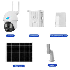 4G Solar-Powered 2MP Outdoor PTZ Camera with Dual Lens, Night Vision and PIR Detection