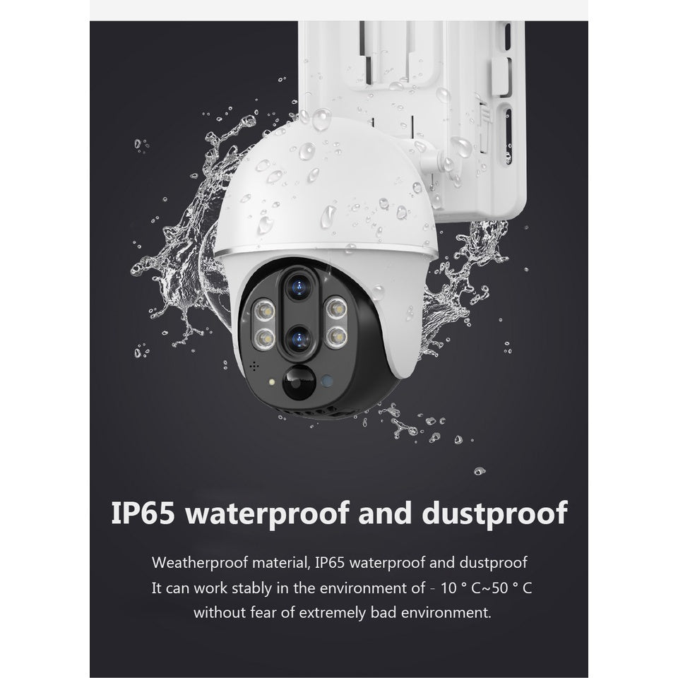 4G Solar-Powered 2MP Outdoor PTZ Camera with Dual Lens, Night Vision and PIR Detection