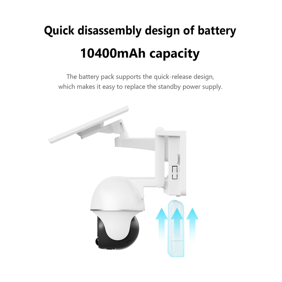 4G Solar-Powered 2MP Outdoor PTZ Camera with Dual Lens, Night Vision and PIR Detection