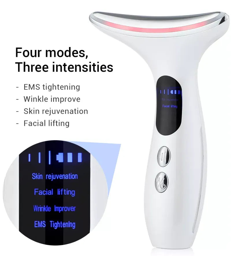EMS Neck Skin Tightening & Face Lifting Beauty Therapy Massager - Anti Wrinkle & Rejuvenating