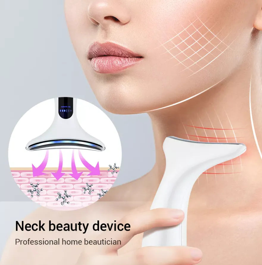 EMS Neck Skin Tightening & Face Lifting Beauty Therapy Massager - Anti Wrinkle & Rejuvenating
