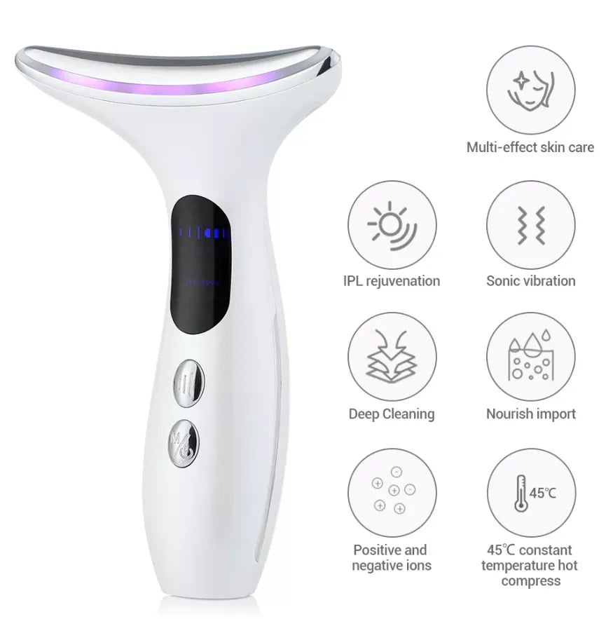 EMS Neck Skin Tightening & Face Lifting Beauty Therapy Massager - Anti Wrinkle & Rejuvenating
