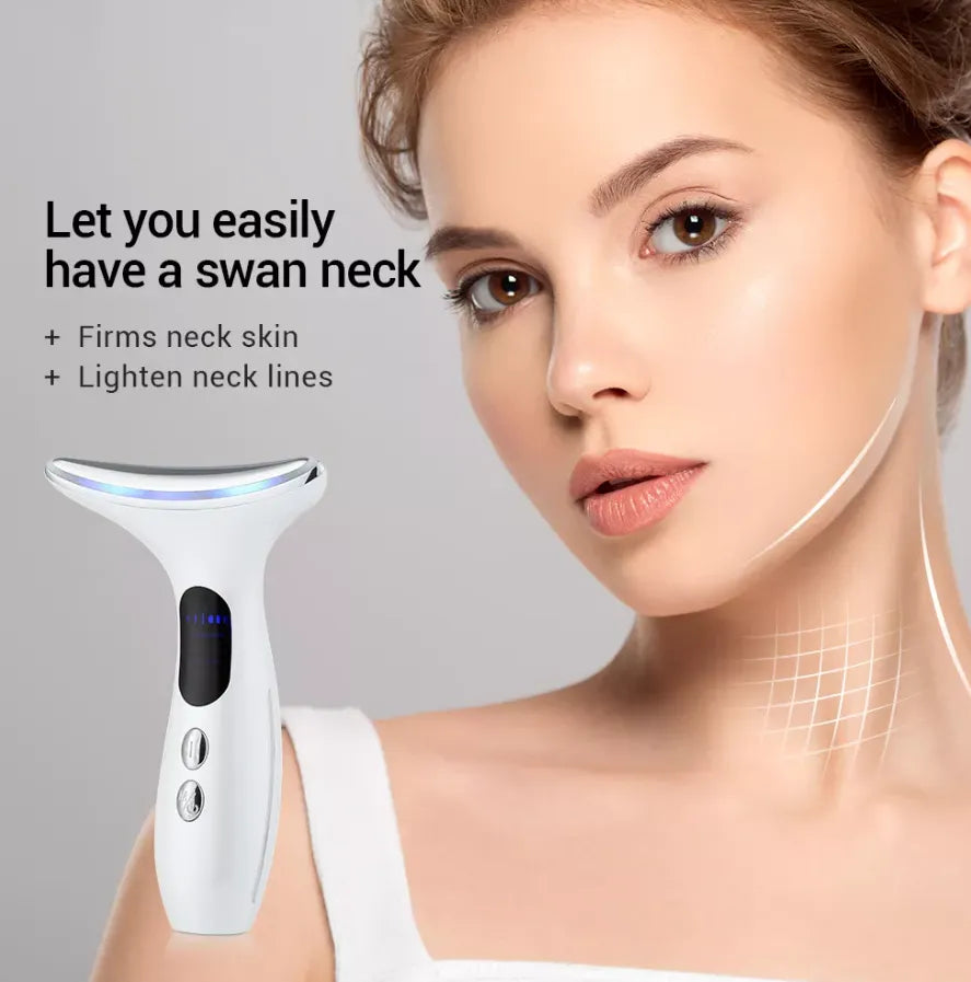 EMS Neck Skin Tightening & Face Lifting Beauty Therapy Massager - Anti Wrinkle & Rejuvenating