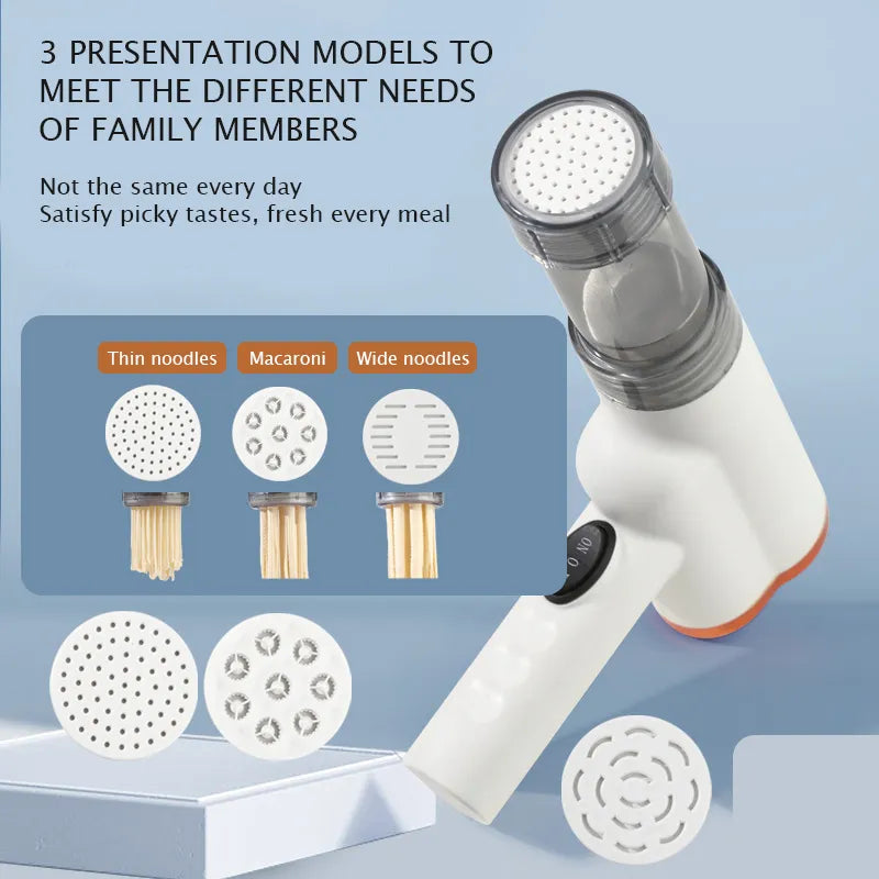 Automatic Cordless Handheld Noodle Maker Machine with Multiple Moulds
