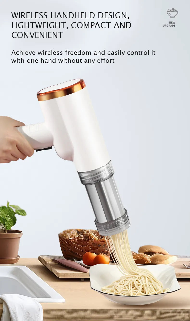 Automatic Cordless Handheld Noodle Maker Machine with Multiple Moulds