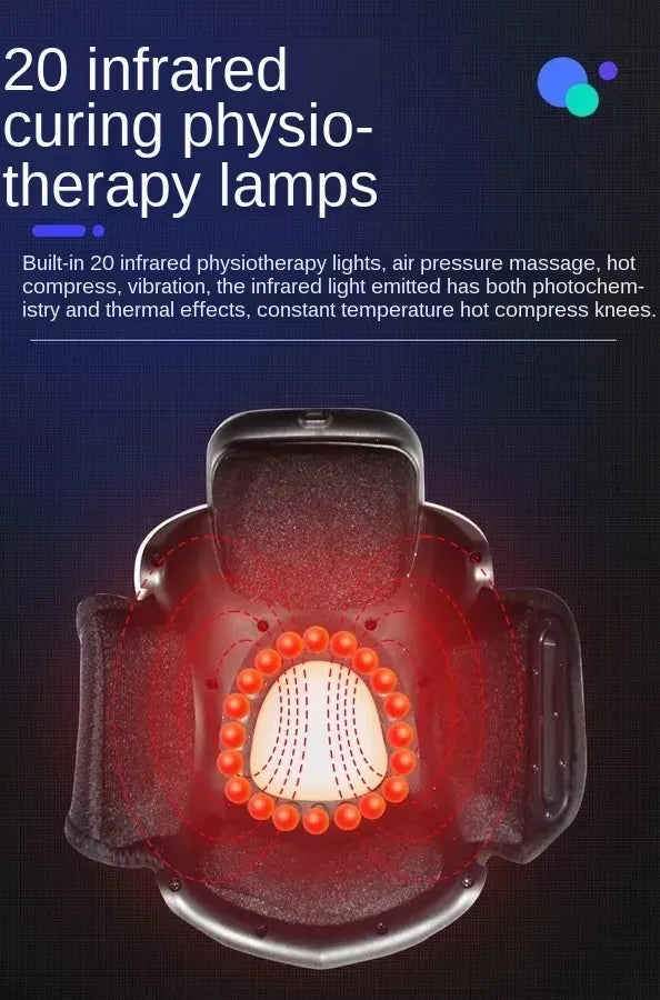 Portable Wireless Knee Joint Massager with Electric Heating for Pain Relief - Rechargeable