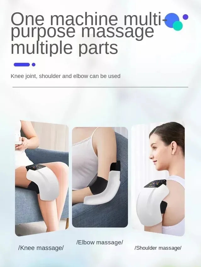 Portable Wireless Knee Joint Massager with Electric Heating for Pain Relief - Rechargeable