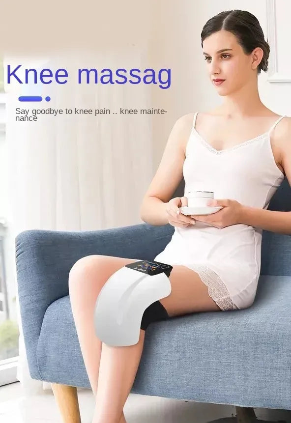 Portable Wireless Knee Joint Massager with Electric Heating for Pain Relief - Rechargeable