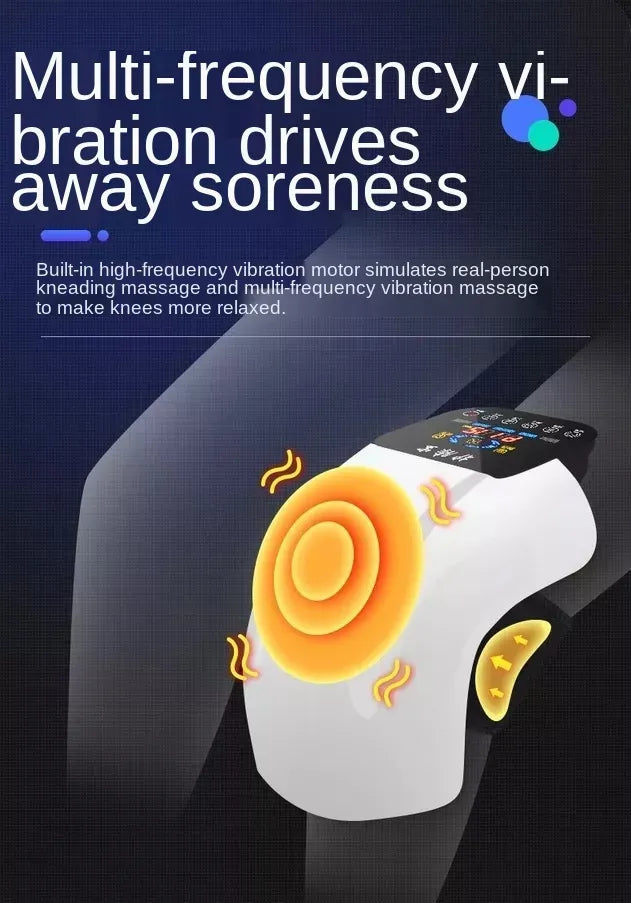 Portable Wireless Knee Joint Massager with Electric Heating for Pain Relief - Rechargeable