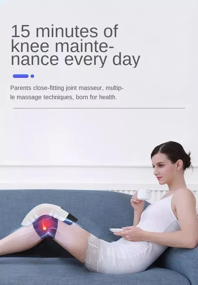 Portable Wireless Knee Joint Massager with Electric Heating for Pain Relief - Rechargeable