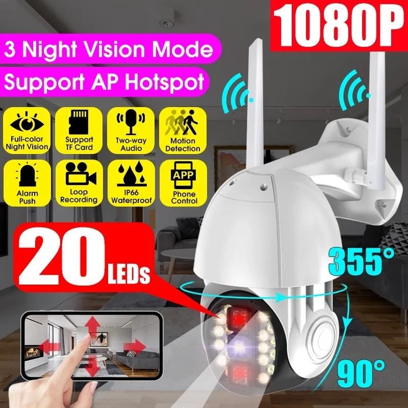 Q20 Outdoor WiFi Camera - Remotely Operable, Wireless, Waterproof with Night Visioned, Motion Detect