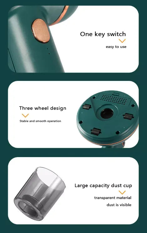 3-in-1 Portable Wireless Dust Mite Removing Vacuum Cleaner with UV Sterilisation