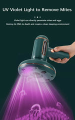 3-in-1 Portable Wireless Dust Mite Removing Vacuum Cleaner with UV Sterilisation