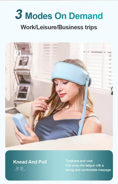 Intelligent 360° Head Massager with AcuPressure Kneading, Airbag Circulation and Hot Compress Technology