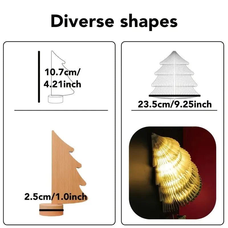 Decorative LED Tree Table Lamp Latern - Rechargeable Night Light