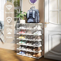 6 Layers Telescopic Foldable Shoe Storage Organizer Box Containers with Lids for Sneaker Display