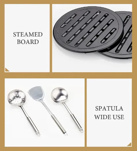 Kaisa Villa 21-Piece Stainless Steel Cookware Set with Clear Glass Lids - Nonstick Pots and Pans for