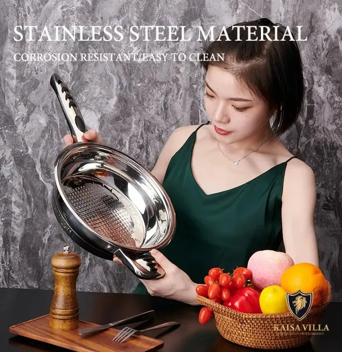 Kaisa Villa 21-Piece Stainless Steel Cookware Set with Clear Glass Lids - Nonstick Pots and Pans for