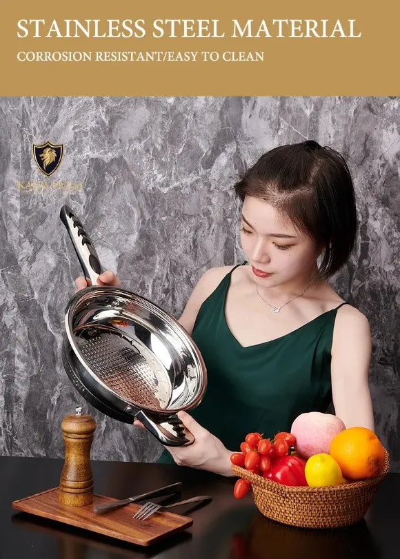 Kaisa Villa 21-Piece Stainless Steel Cookware Set with Clear Glass Lids - Nonstick Pots and Pans for