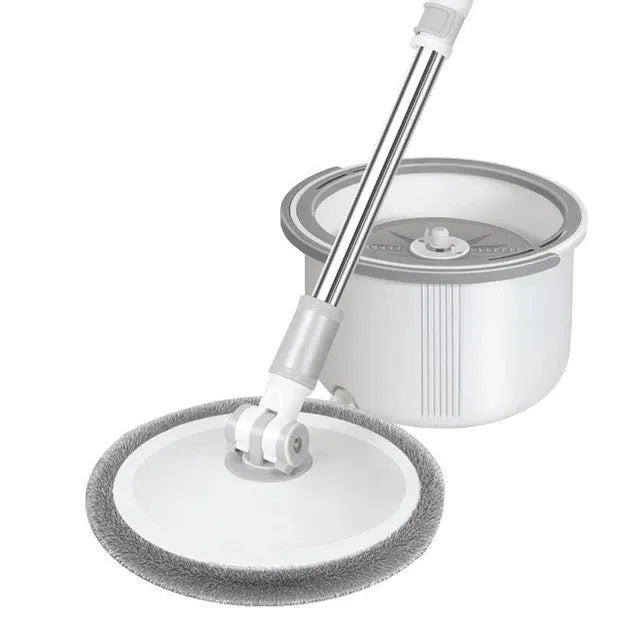Single Bucket 360° Auto Spin Mop with Handle - Microfiber Pad, Separate Water and Uniform Cleaning &