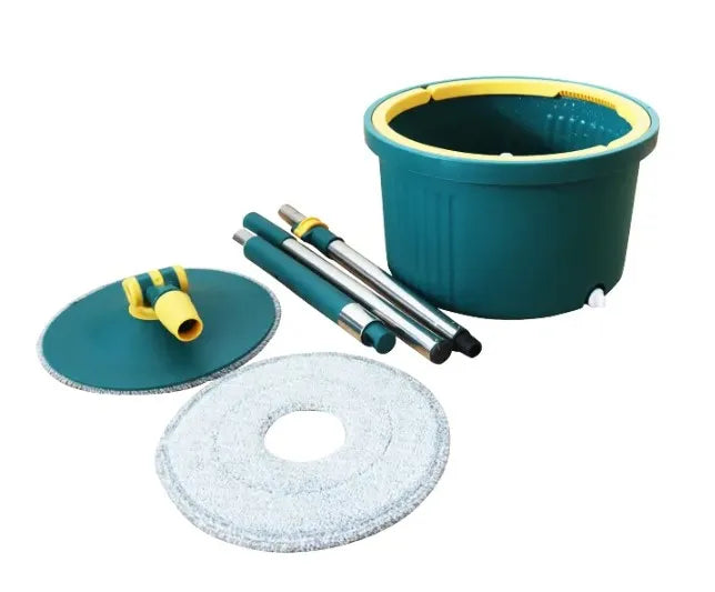 Single Bucket 360° Auto Spin Mop with Handle - Microfiber Pad, Separate Water and Uniform Cleaning &