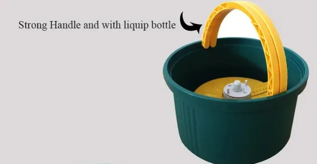 Single Bucket 360° Auto Spin Mop with Handle - Microfiber Pad, Separate Water and Uniform Cleaning &