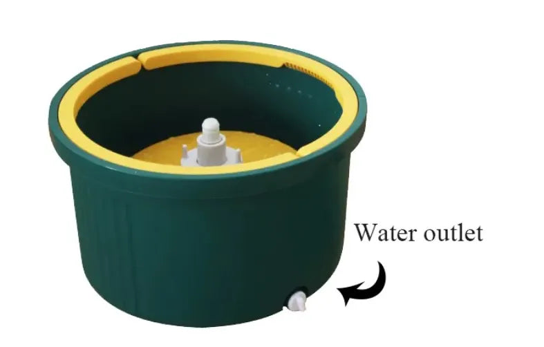 Single Bucket 360° Auto Spin Mop with Handle - Microfiber Pad, Separate Water and Uniform Cleaning &