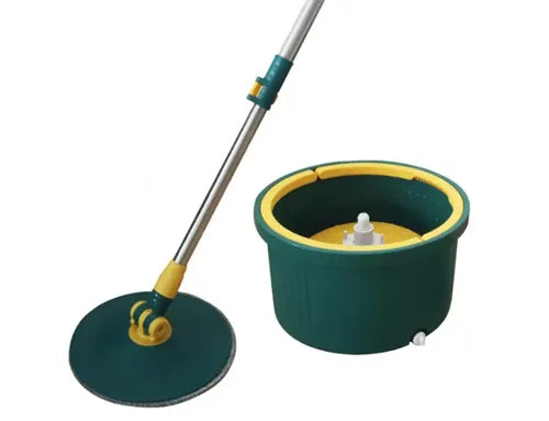 Single Bucket 360° Auto Spin Mop with Handle - Microfiber Pad, Separate Water and Uniform Cleaning &