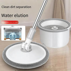 Single Bucket 360° Auto Spin Mop with Handle - Microfiber Pad, Separate Water and Uniform Cleaning &