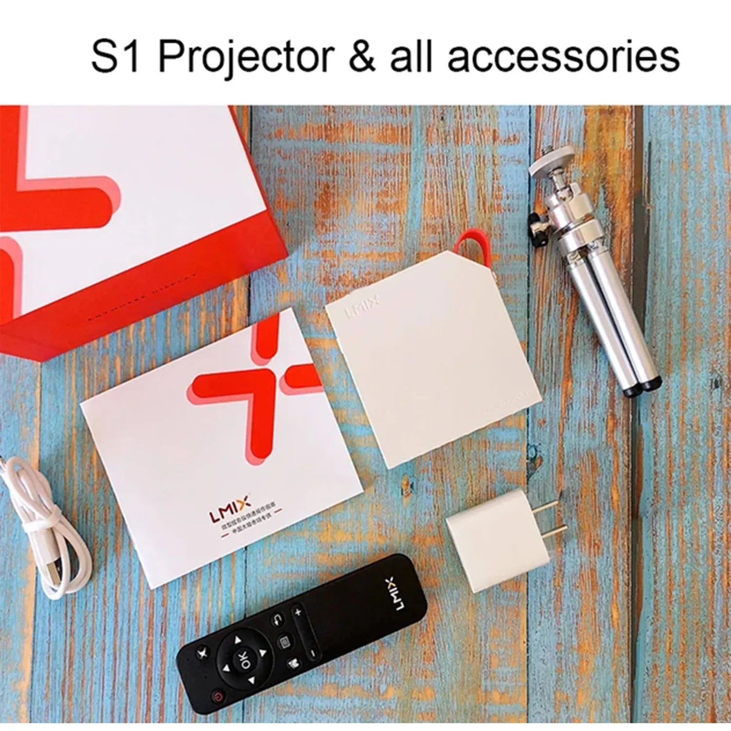 Smart Mini Anywhere Display Projector with Tripod Stand, Remote, Apple & Android 2.4/ 5Ghz Wifi Conn