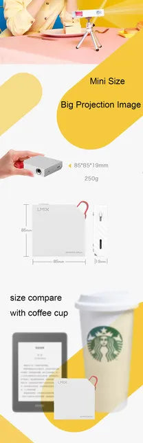 Smart Mini Anywhere Display Projector with Tripod Stand, Remote, Apple & Android 2.4/ 5Ghz Wifi Conn
