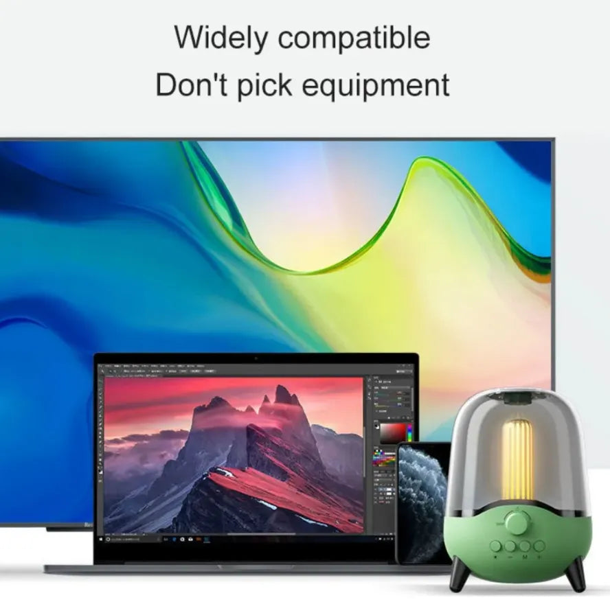 Elegant Portable HD Loud Stereo Bluetooth Speaker with Night Light