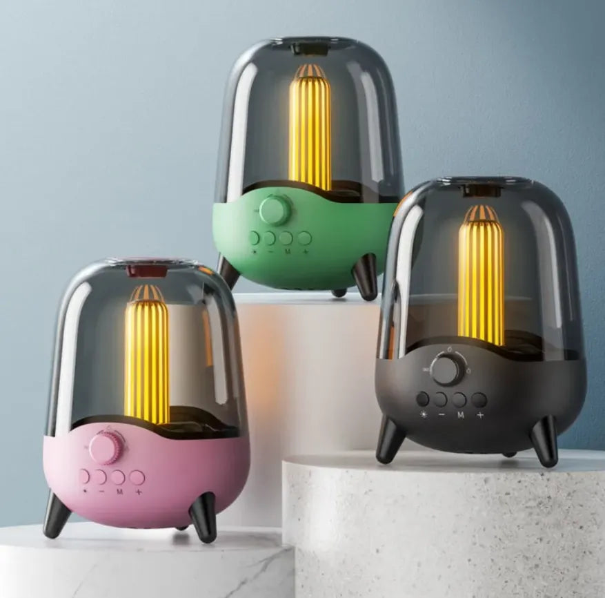 Elegant Portable HD Loud Stereo Bluetooth Speaker with Night Light