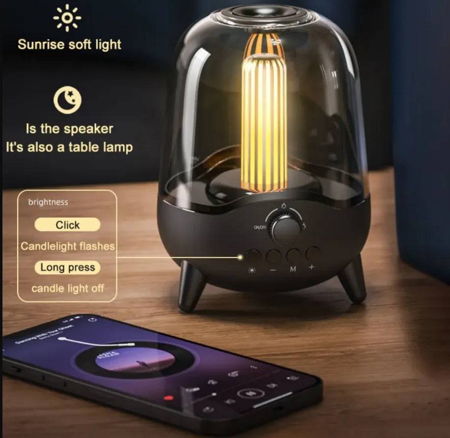 Elegant Portable HD Loud Stereo Bluetooth Speaker with Night Light