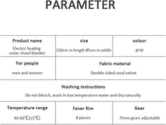 Comfy Cosy Heating Wearable Flannel Blanket Shawl - Rechargeable