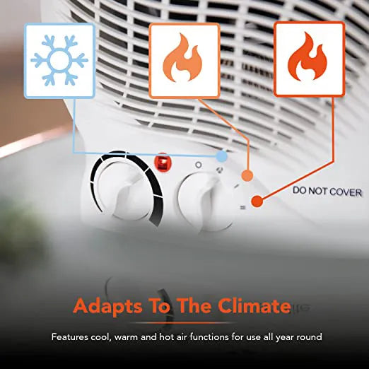2000W Mini Desktop Portable Heater Fan with Power Indicator and 3 Heating Modes